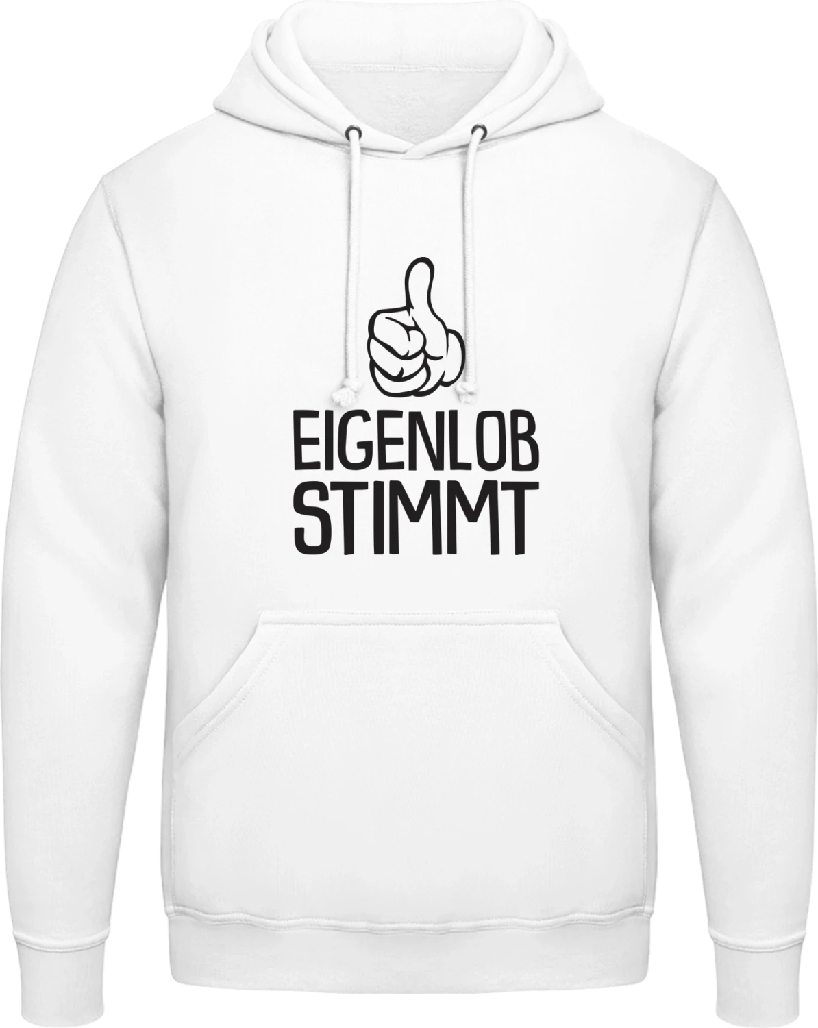 Eigenlob stimmt - Arctic white AWDis man hoodie - Front