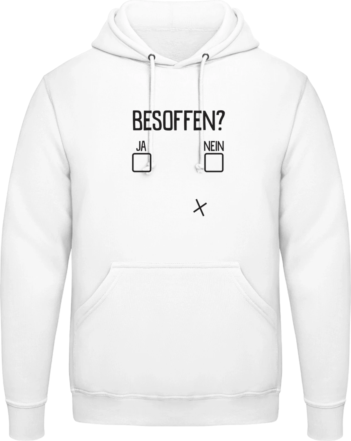 Besoffen Ja Nein - Arctic white AWDis man hoodie - Front