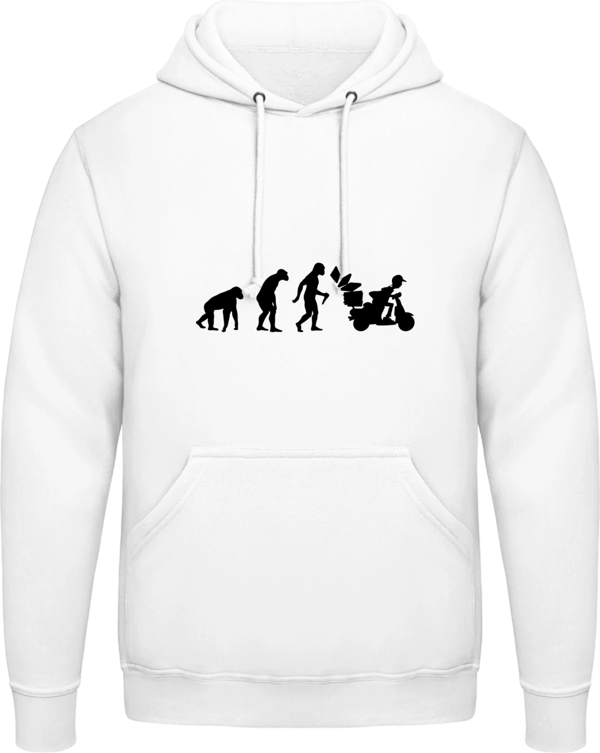 Pizza Delivery Man Evolution - Arctic white AWDis man hoodie - Front