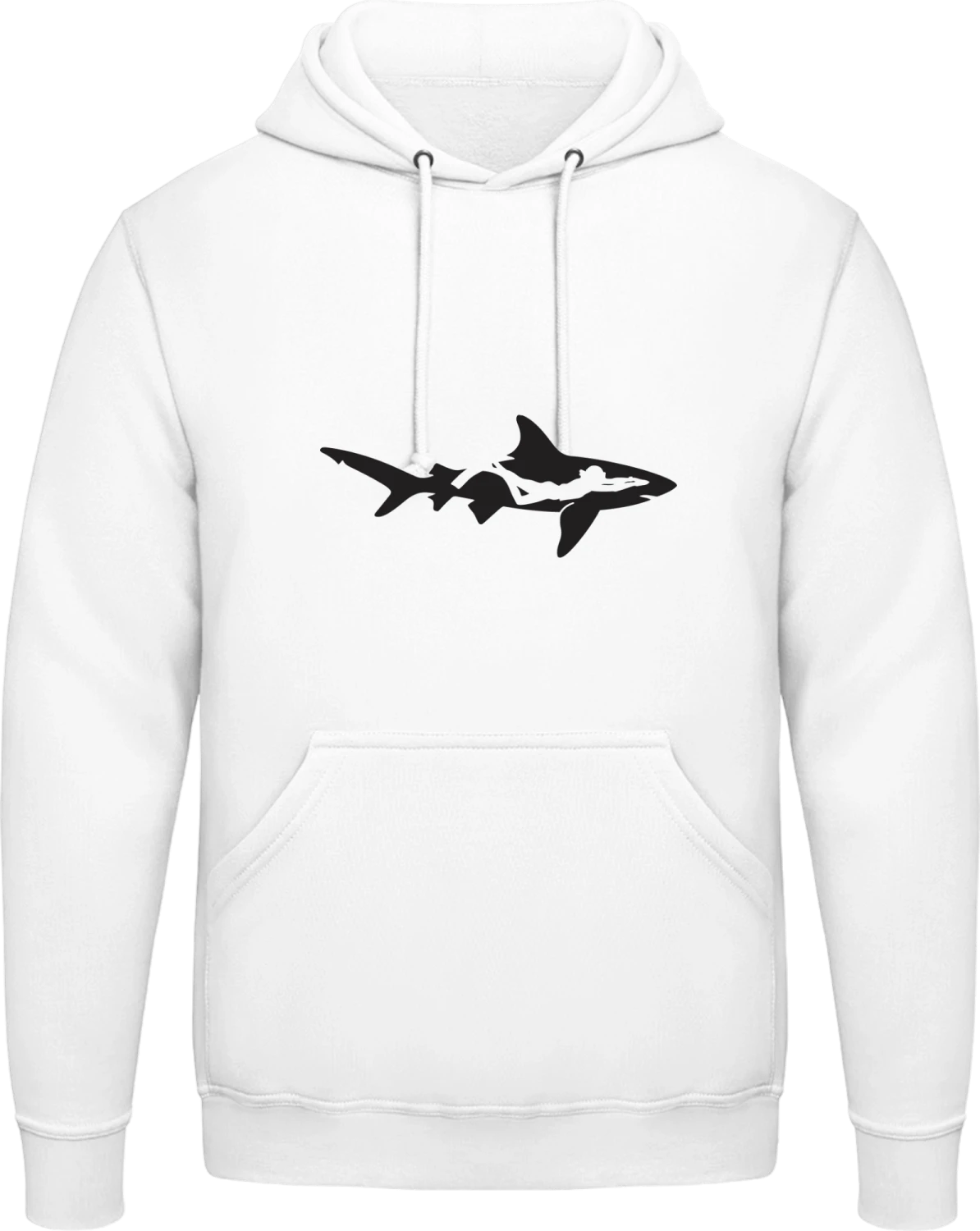 Shark vs. Diver - Arctic white AWDis man hoodie - Front