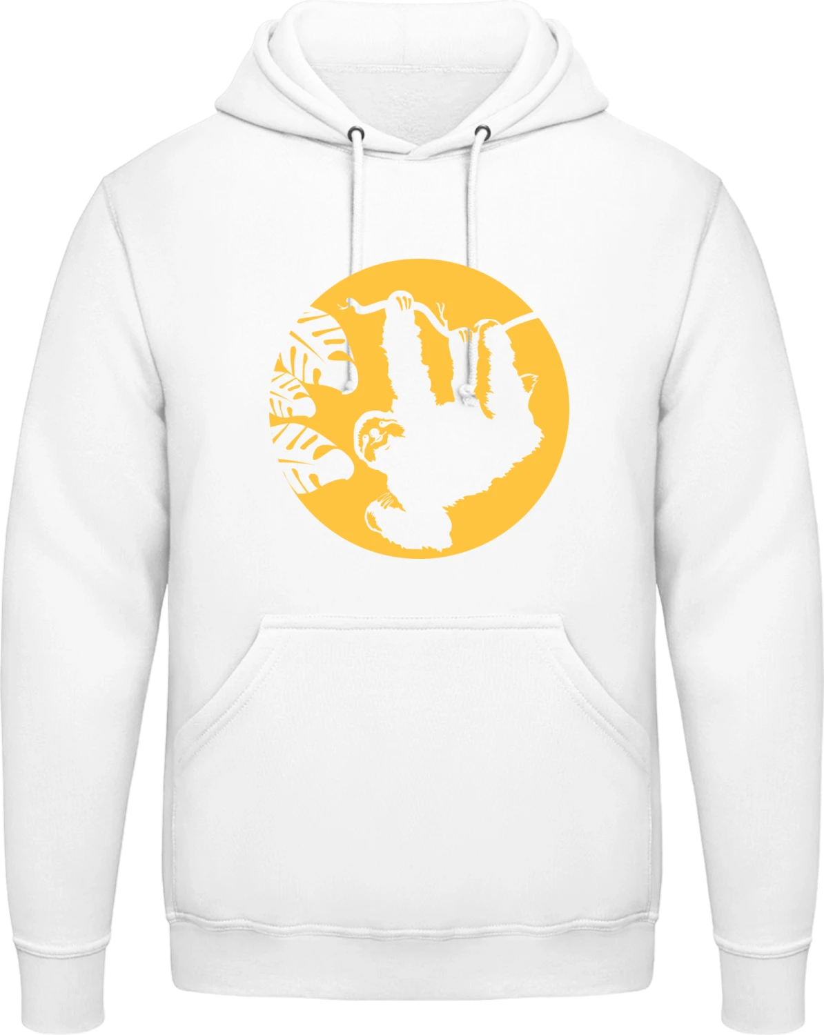 Sloth In Moonlight - Arctic white AWDis man hoodie - Front