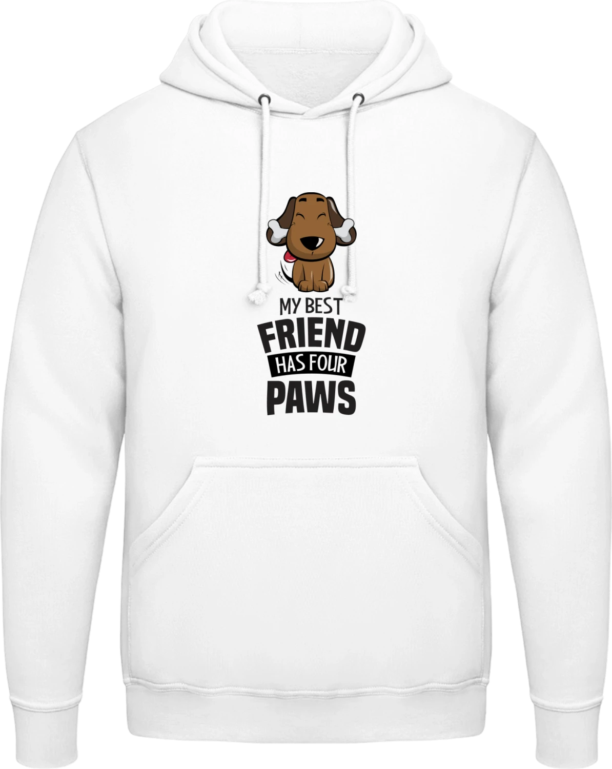 My Best Friend Has Four Paws Dog - Arctic white AWDis man hoodie - Front