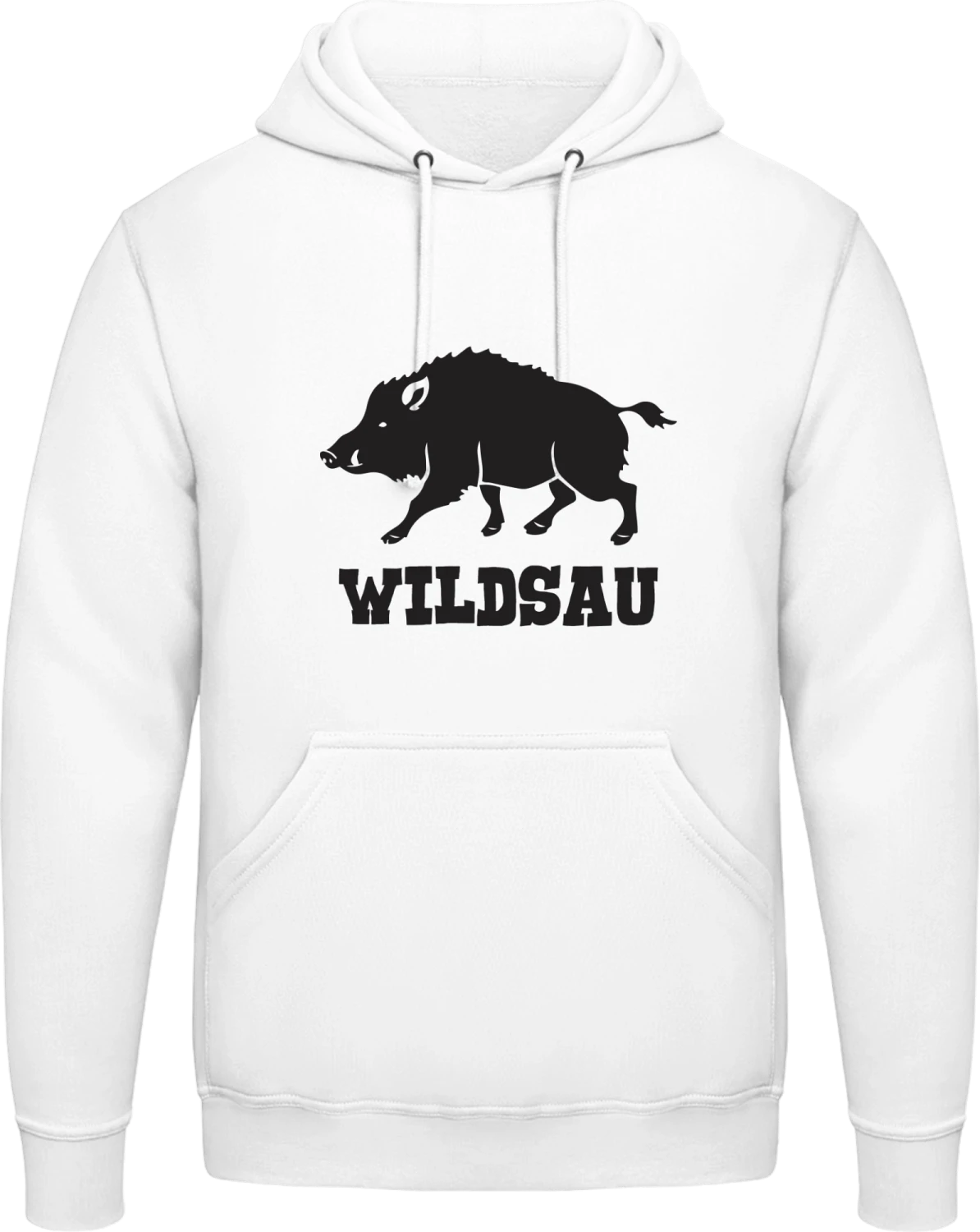 Wildsau - Arctic white AWDis man hoodie - Front