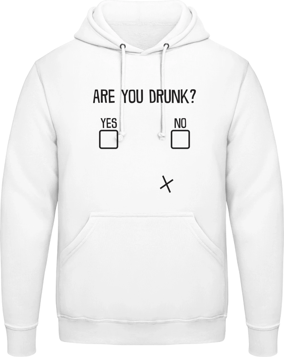 Are You Drunk YES NO - Arctic white AWDis man hoodie - Front