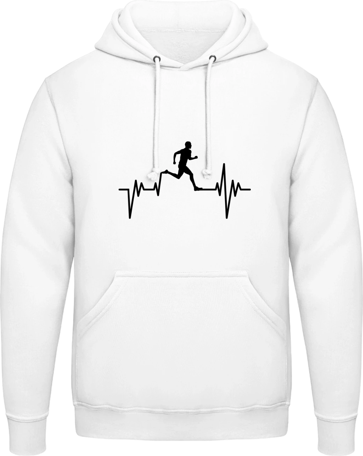 Running Pulse - Arctic white AWDis man hoodie - Front