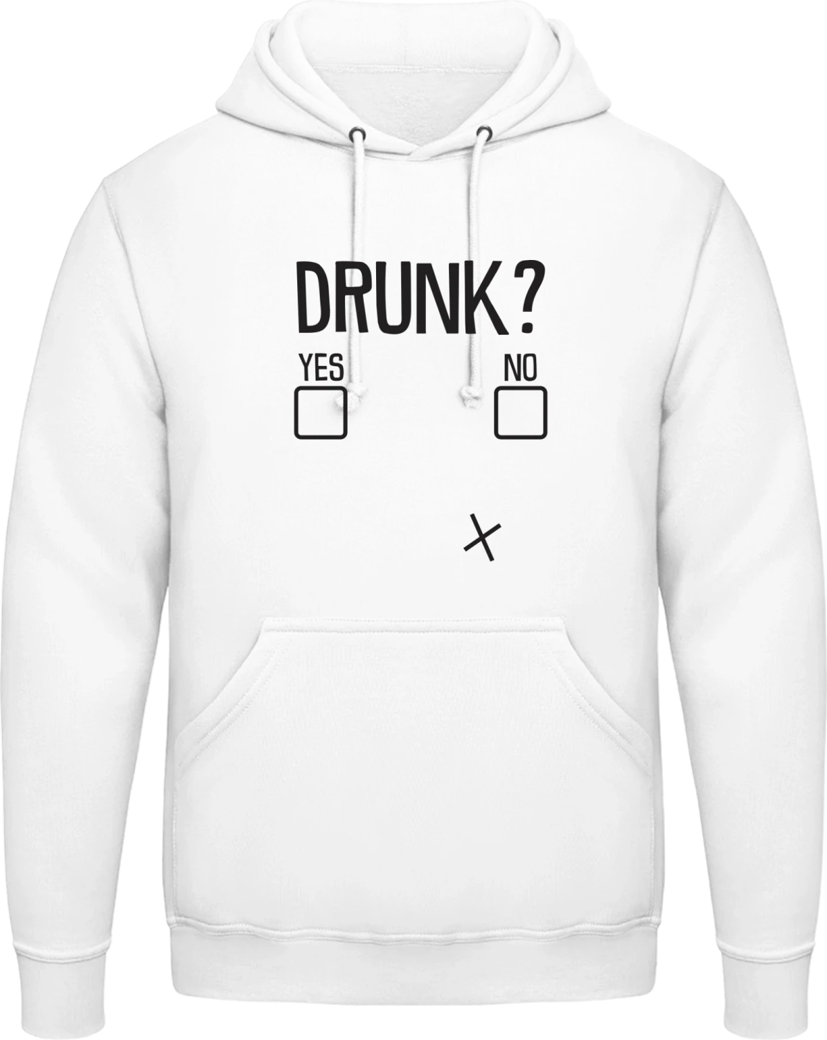 Drunk Yes No - Arctic white AWDis man hoodie - Front