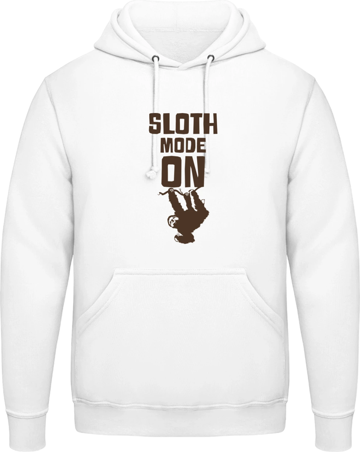 Sloth Mode On - Arctic white AWDis man hoodie - Front