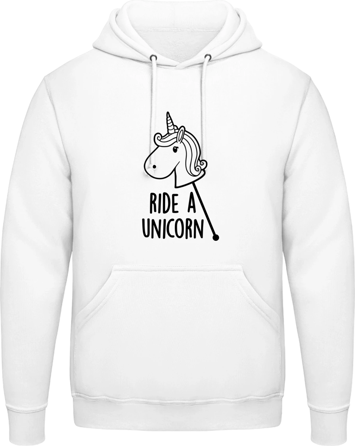 Ride A Unicorn - Arctic white AWDis man hoodie - Front