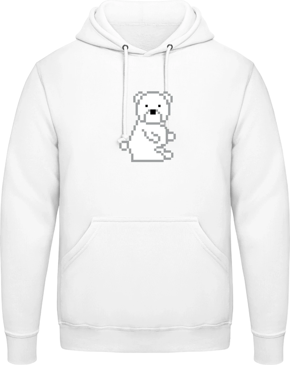 Pixel Ice Bear - Arctic white AWDis man hoodie - Front