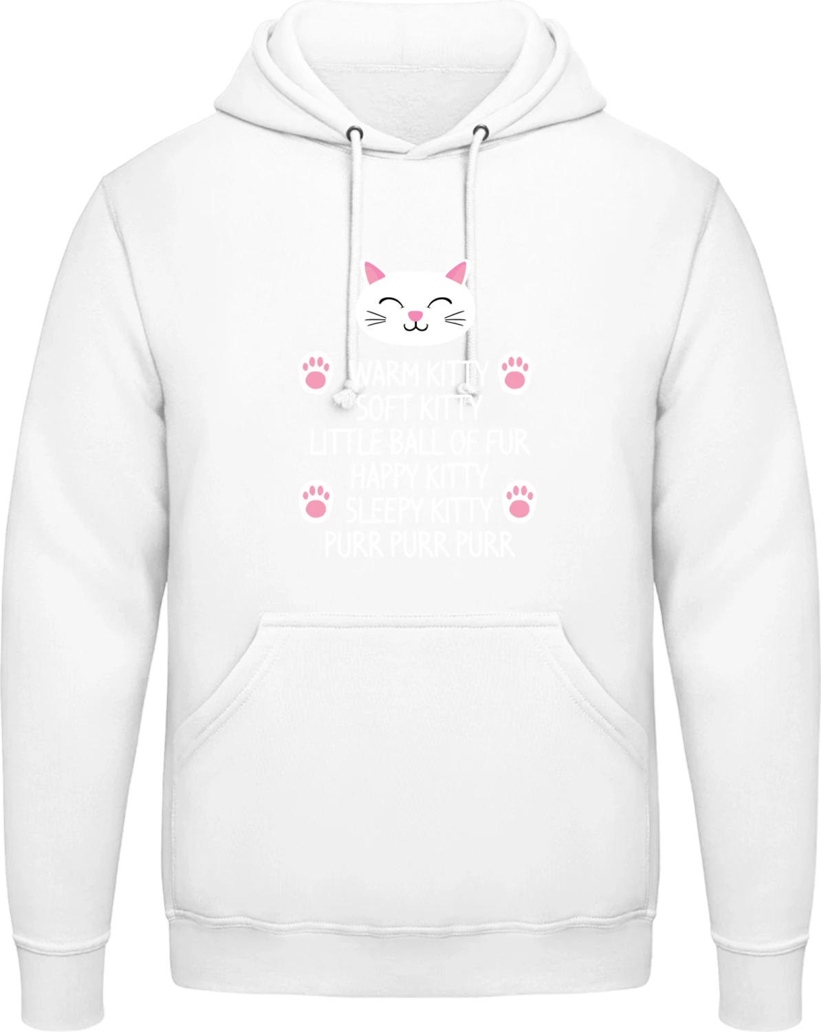 Soft Kitty Warm Kitty Song - Arctic white AWDis man hoodie - Front