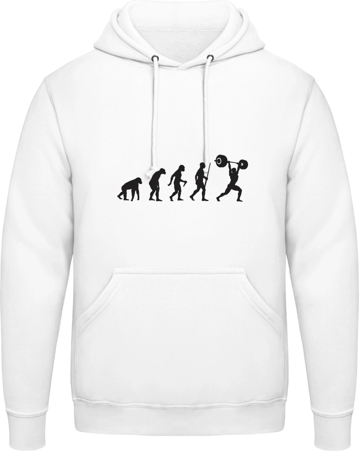 Evolution Of Weight Lifter - Arctic white AWDis man hoodie - Front