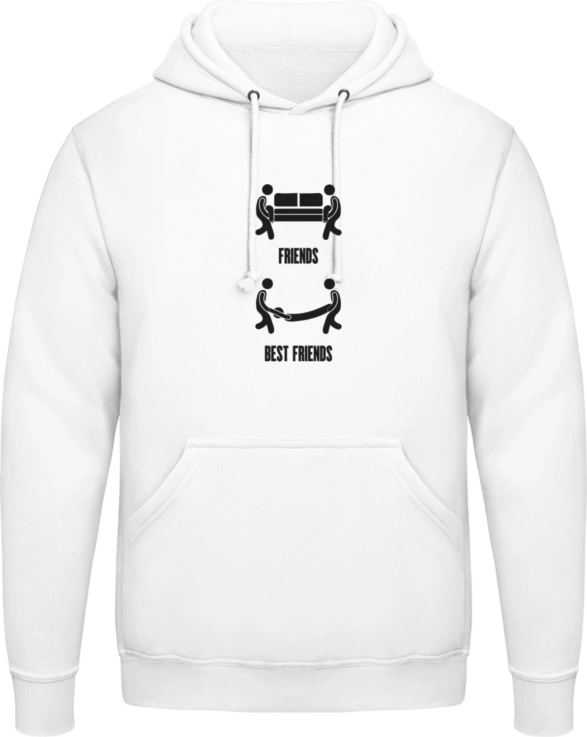 Friends And Best Friends - Arctic white AWDis man hoodie - Front