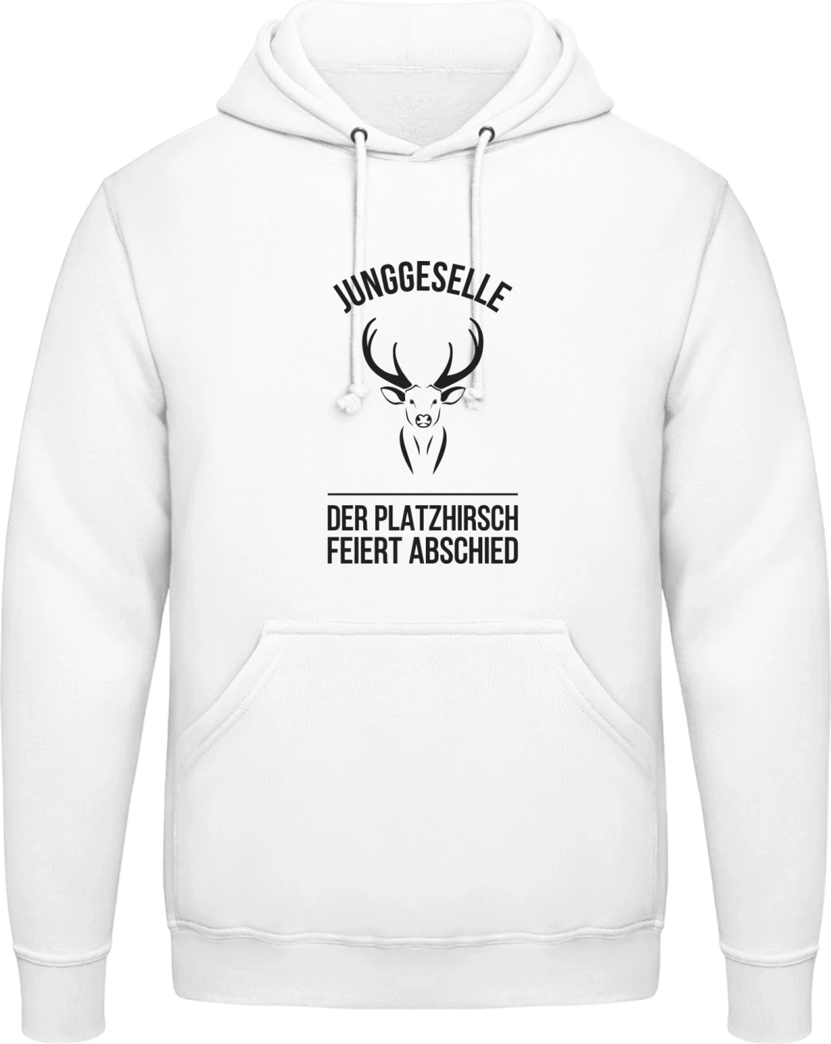 Junggeselle der Platzhirsch feiert Abschied - Arctic white AWDis man hoodie - Front