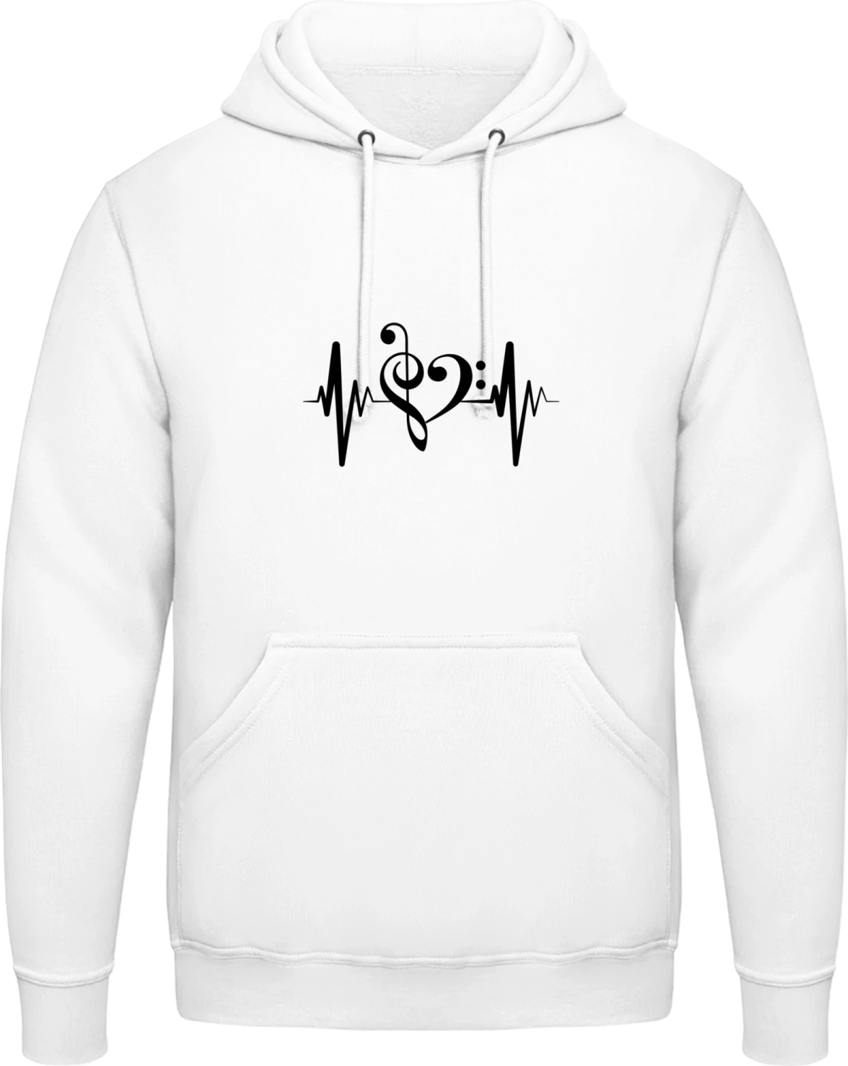 Music Pulse - Arctic white AWDis man hoodie - Front