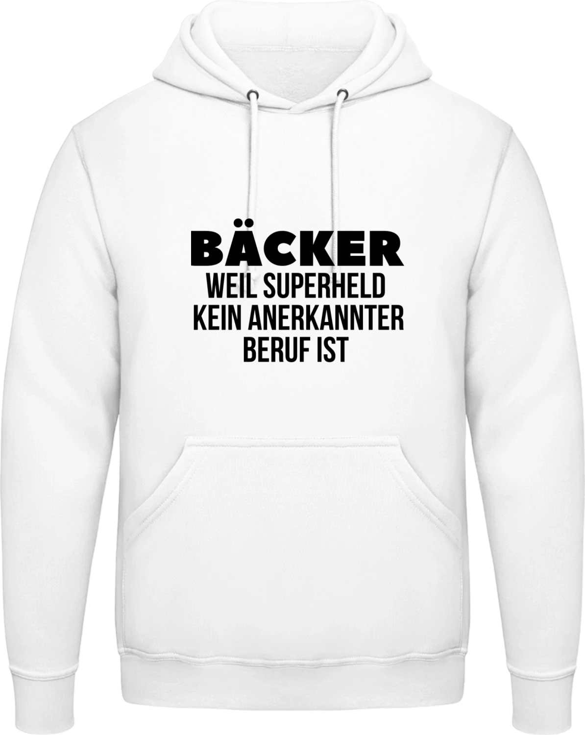 Bäcker weil Superheld kein anerkannter Beruf ist - Arctic white AWDis man hoodie - Front