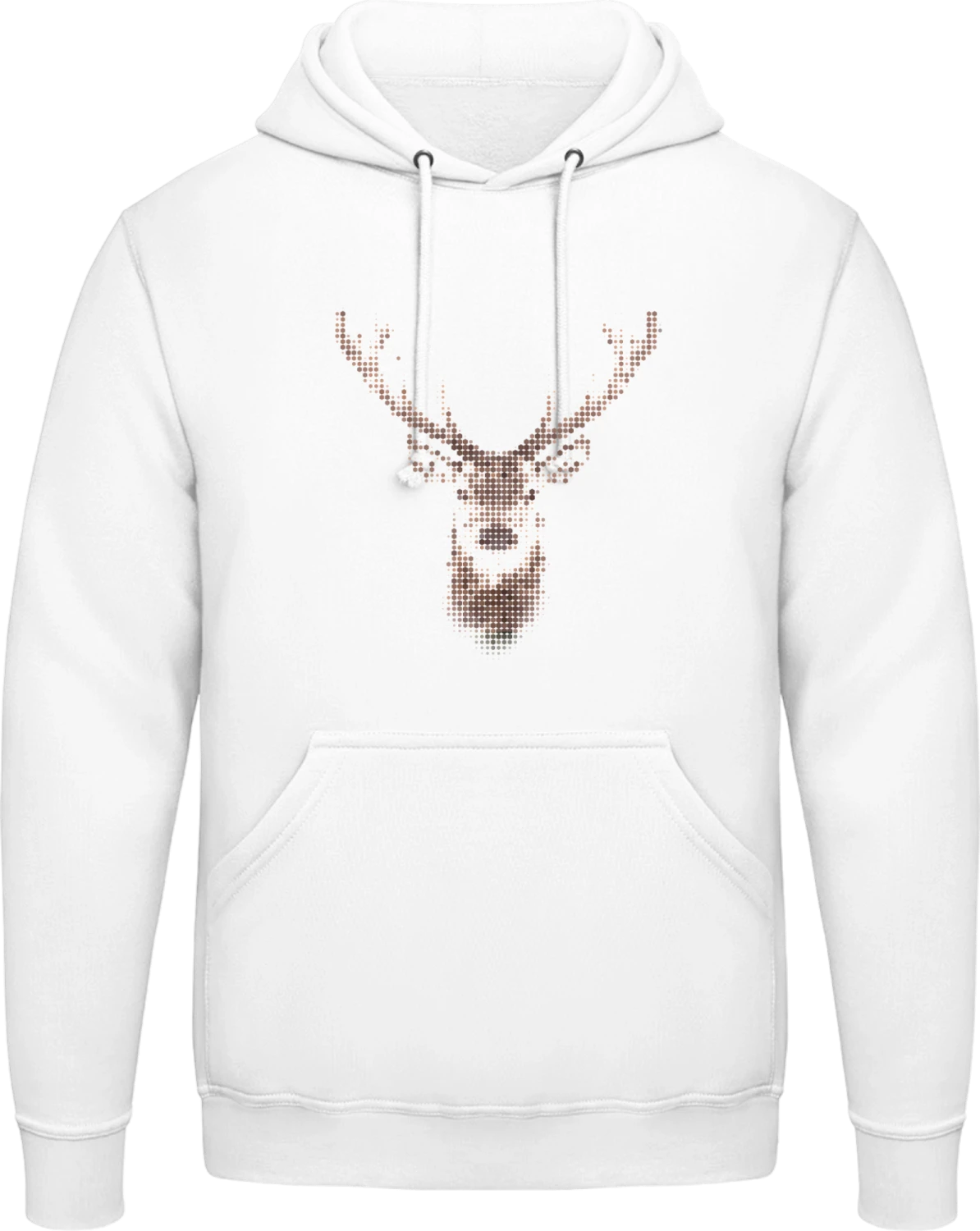 Deer effect - Arctic white AWDis man hoodie - Front