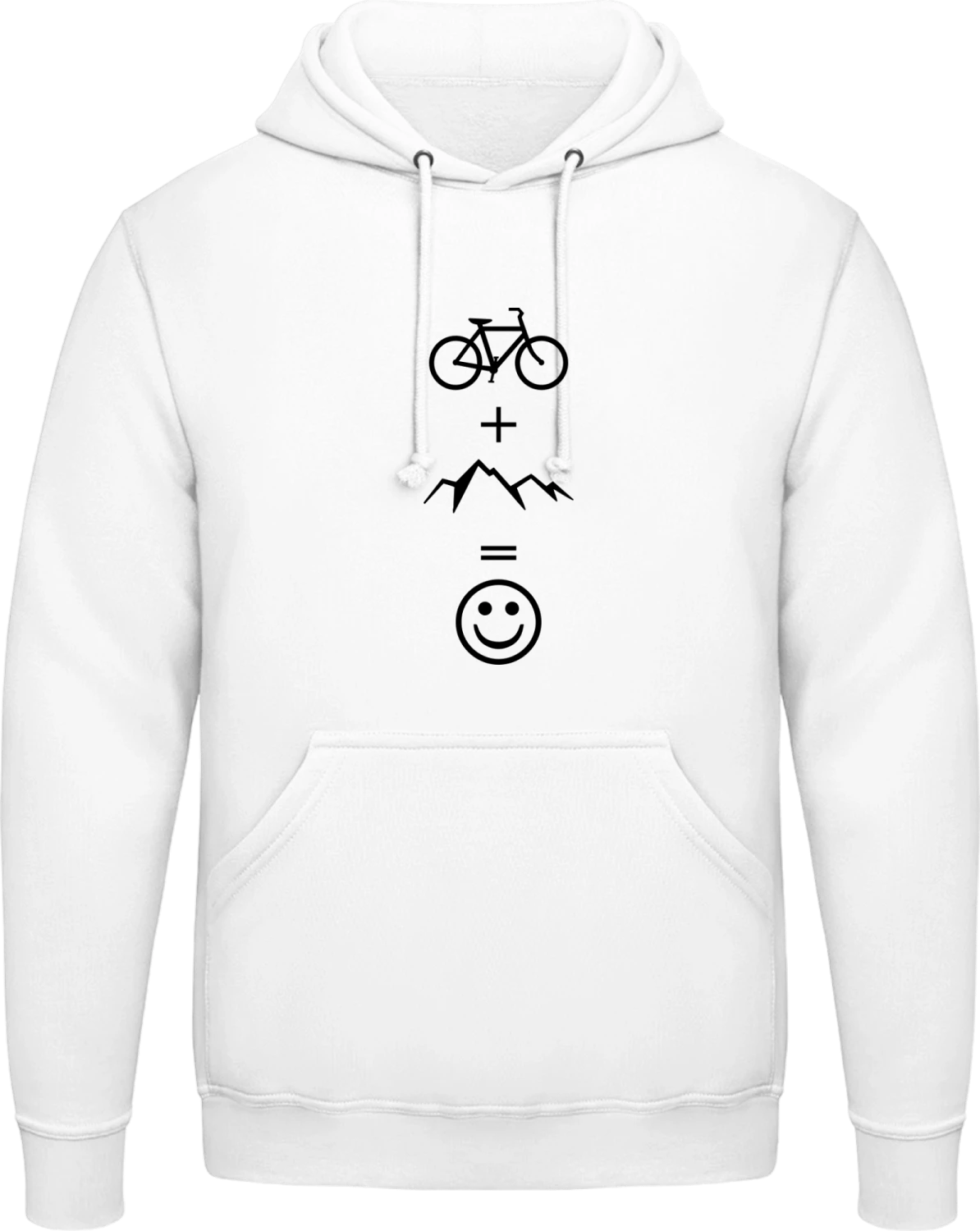 Bike And Mountains Make Me Happy - Arctic white AWDis man hoodie - Front