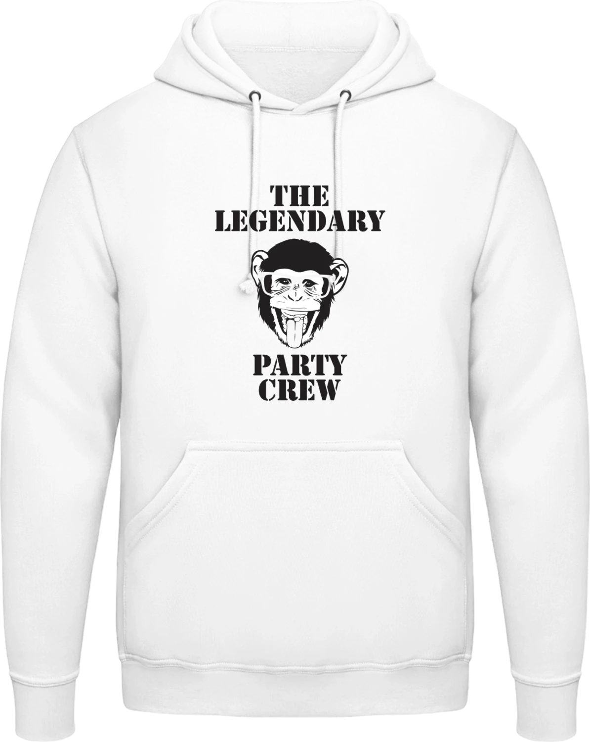 The Legendary Party Crew Chimp - Arctic white AWDis man hoodie - Front