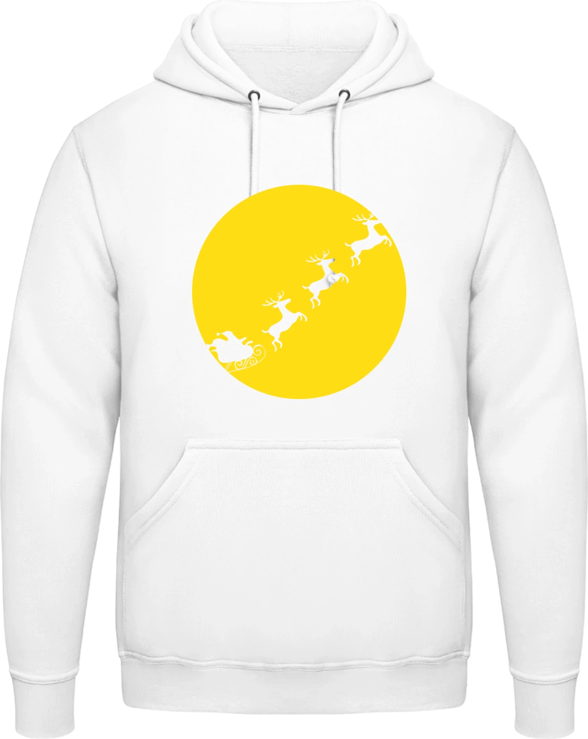 Santa In Moonlight - Arctic white AWDis man hoodie - Front