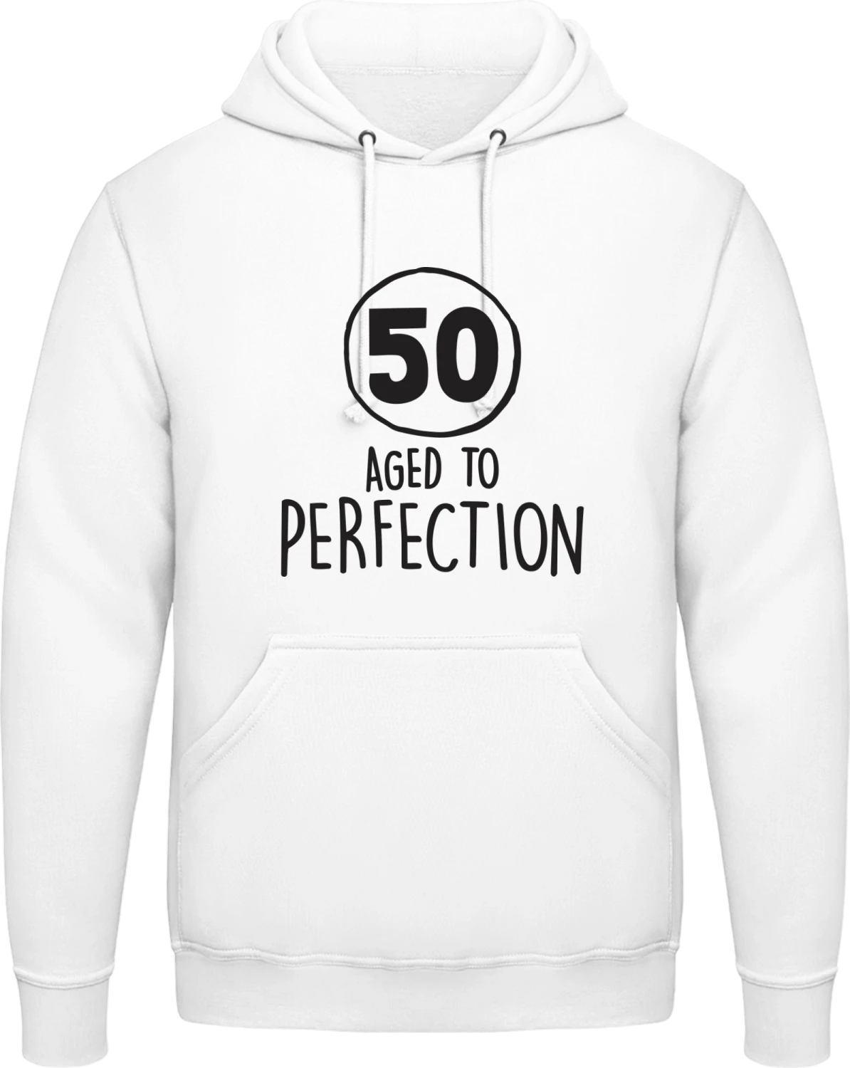 50 Years Aged to perfection - Arctic white AWDis man hoodie - Front