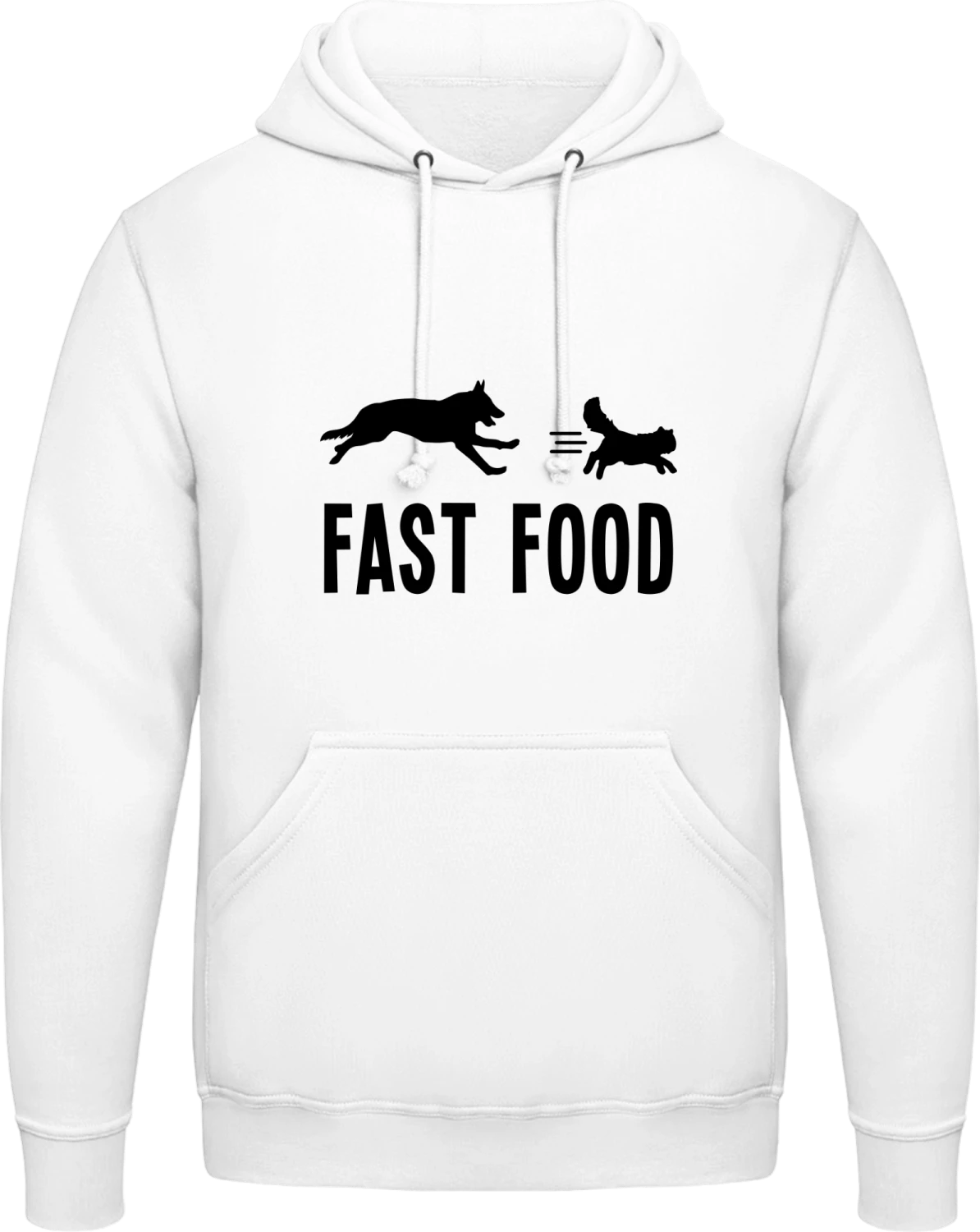 Fast Food Dog Cat - Arctic white AWDis man hoodie - Front