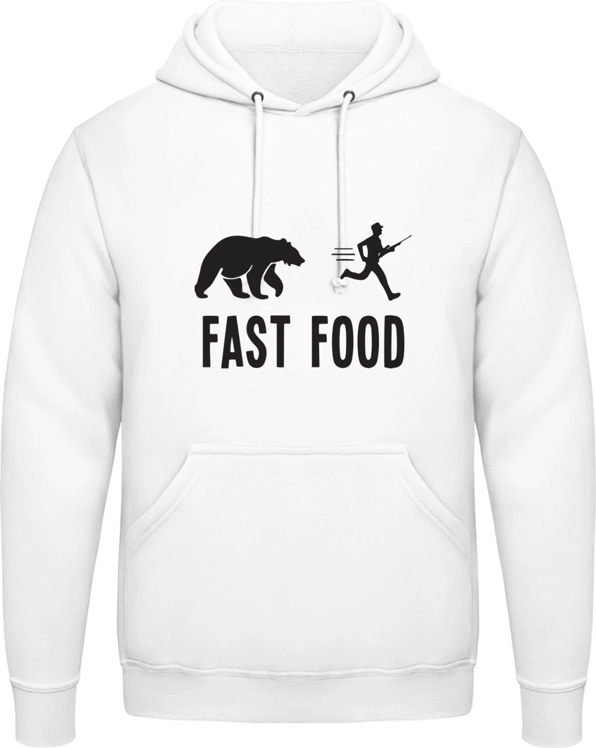 Fast Food Hunter - Arctic white AWDis man hoodie - Front