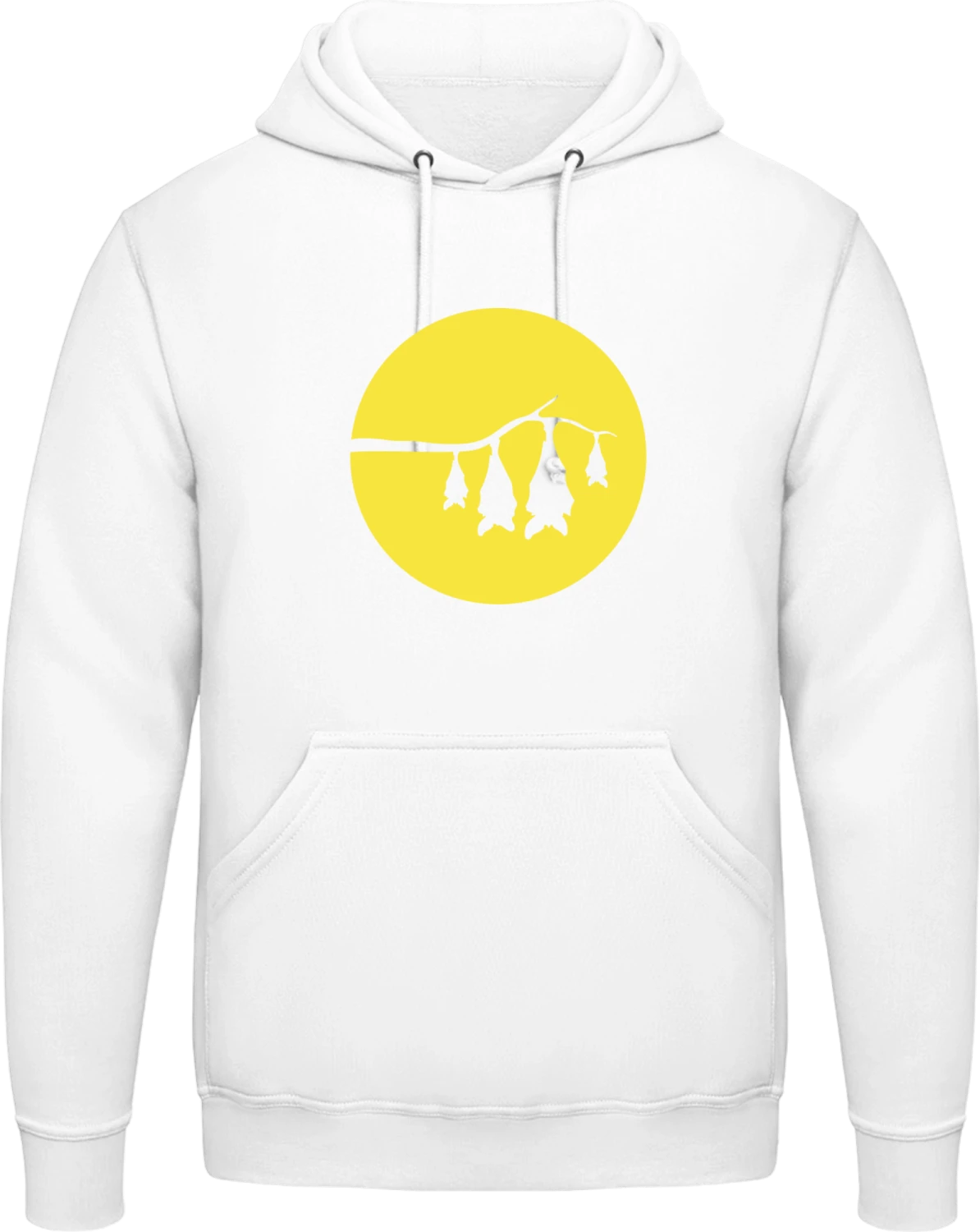 Bat Family Moonlight - Arctic white AWDis man hoodie - Front