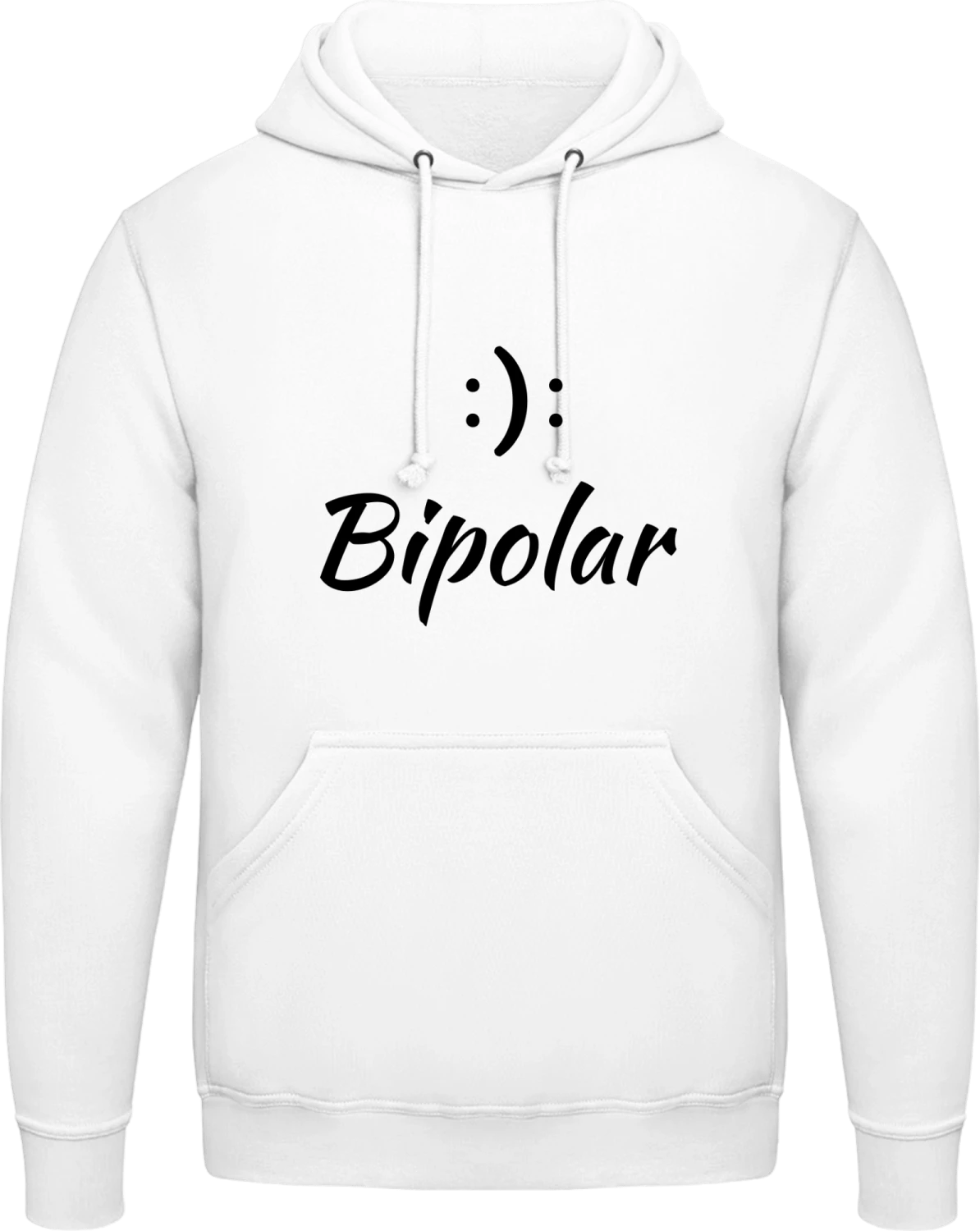 Bipolar - Arctic white AWDis man hoodie - Front