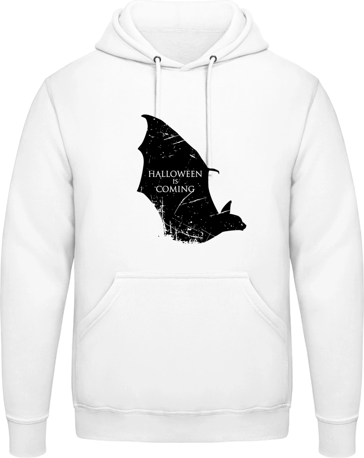 Halloween Is Coming Bat - Arctic white AWDis man hoodie - Front