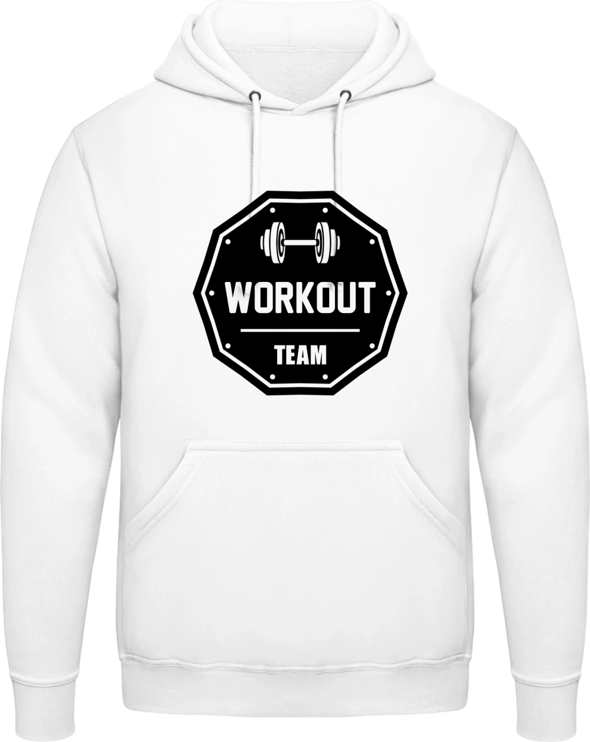 Workout Team - Arctic white AWDis man hoodie - Front