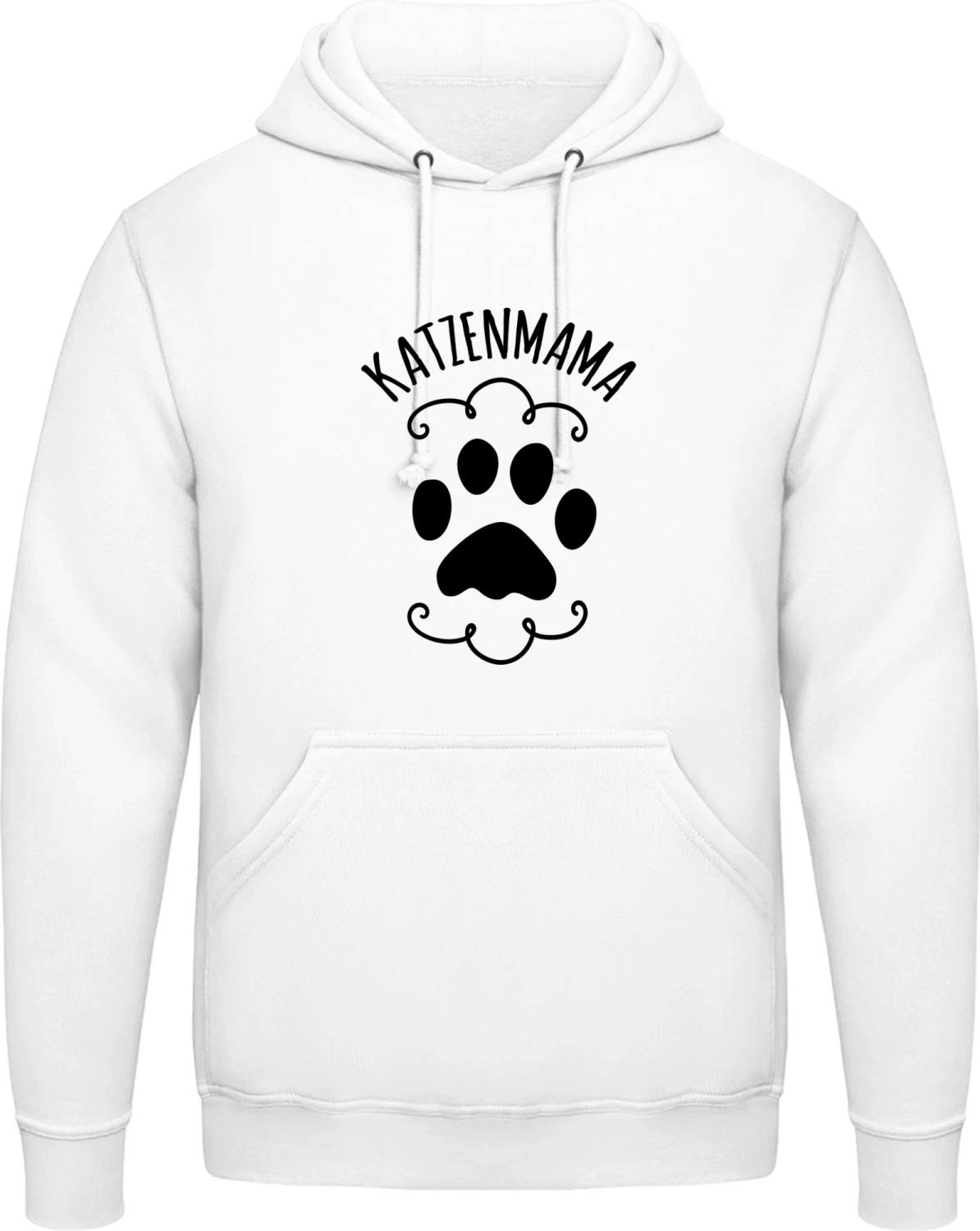 Katzenmama - Arctic white AWDis man hoodie - Front