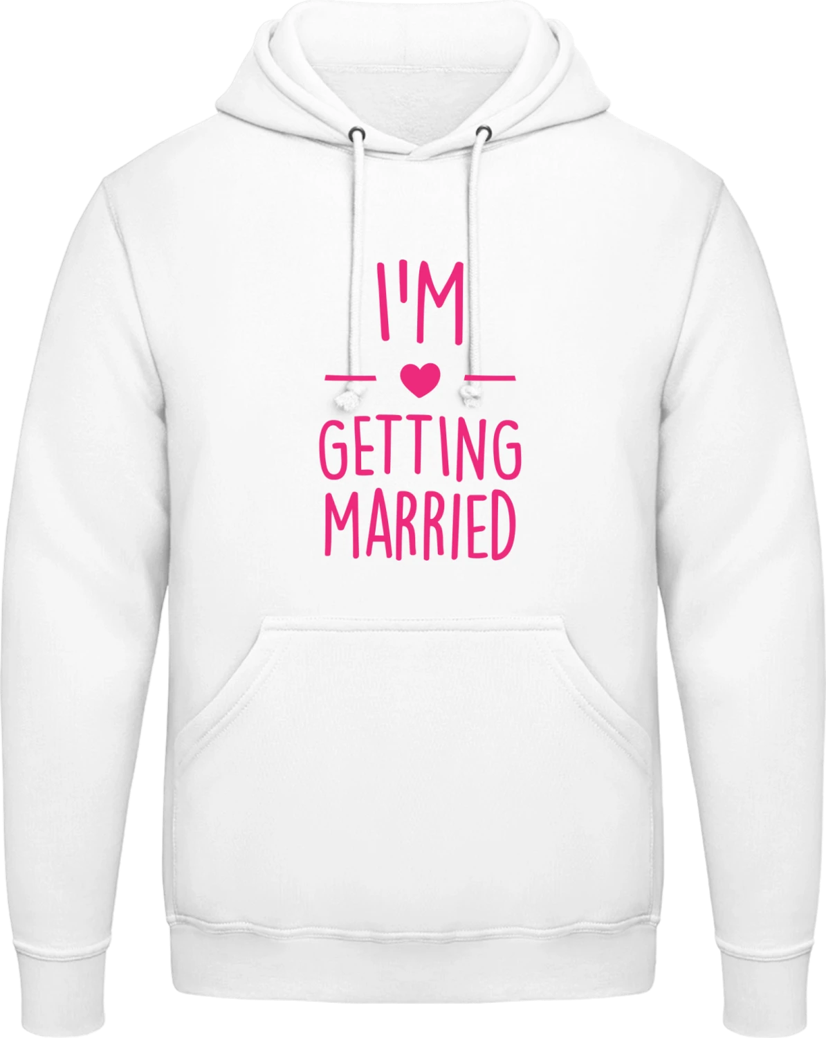 I'm getting married Heart - Arctic white AWDis man hoodie - Front