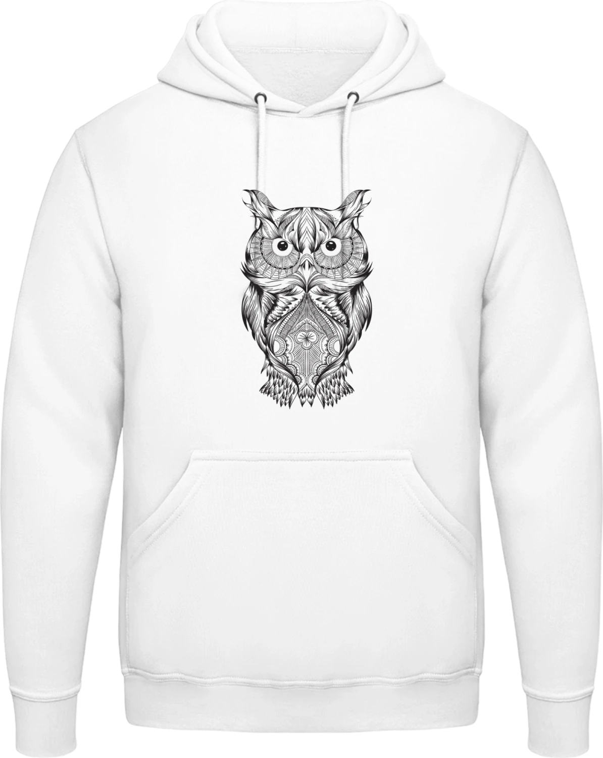 Stylish Owl Drawing - Arctic white AWDis man hoodie - Front