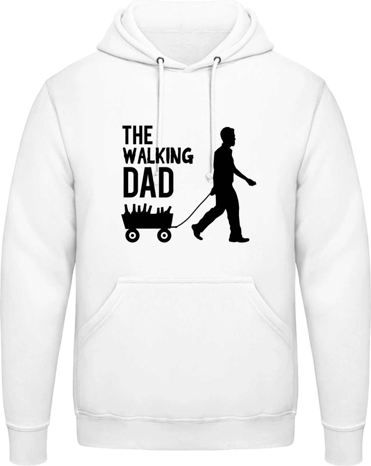 The Walking Dad Beer - Arctic white AWDis man hoodie - Front