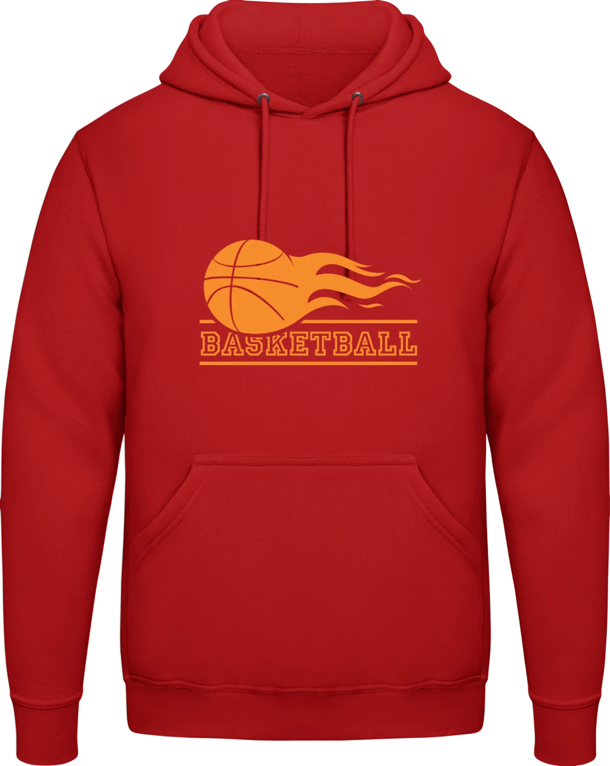 Basketball - Fire red AWDis man hoodie - Front