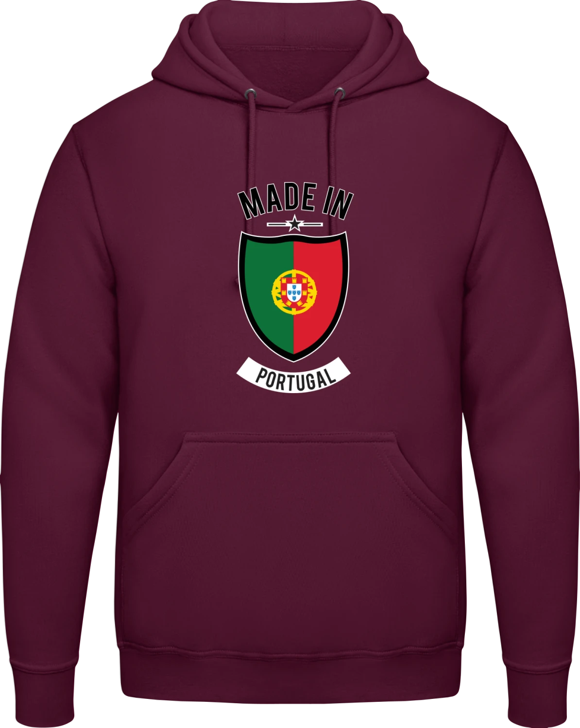 Made in Portugal - Burgundy AWDis man hoodie - Front