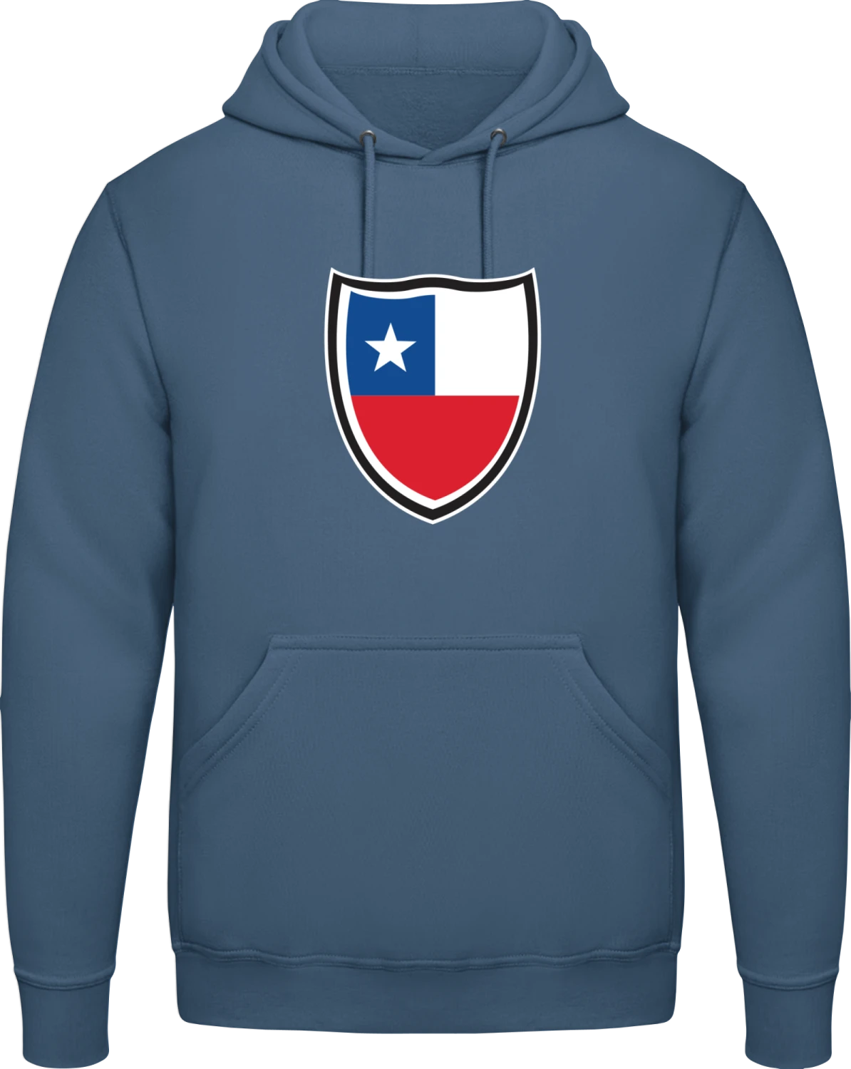 Chile Flag Shield - Airforce blue AWDis man hoodie - Front