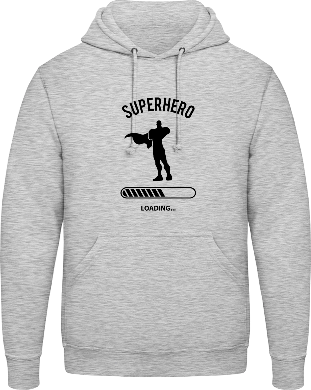 Superhero Loading - Front_Heather Grey