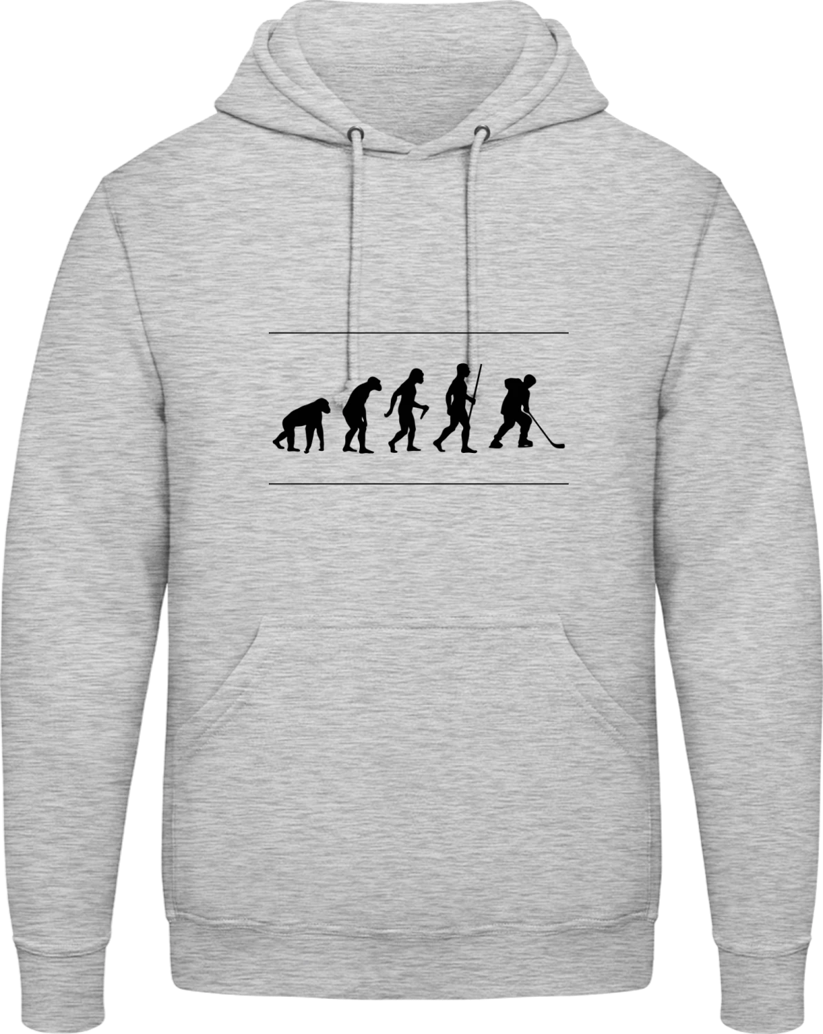 Funny Ice Hockey Evolution - Front_Heather Grey