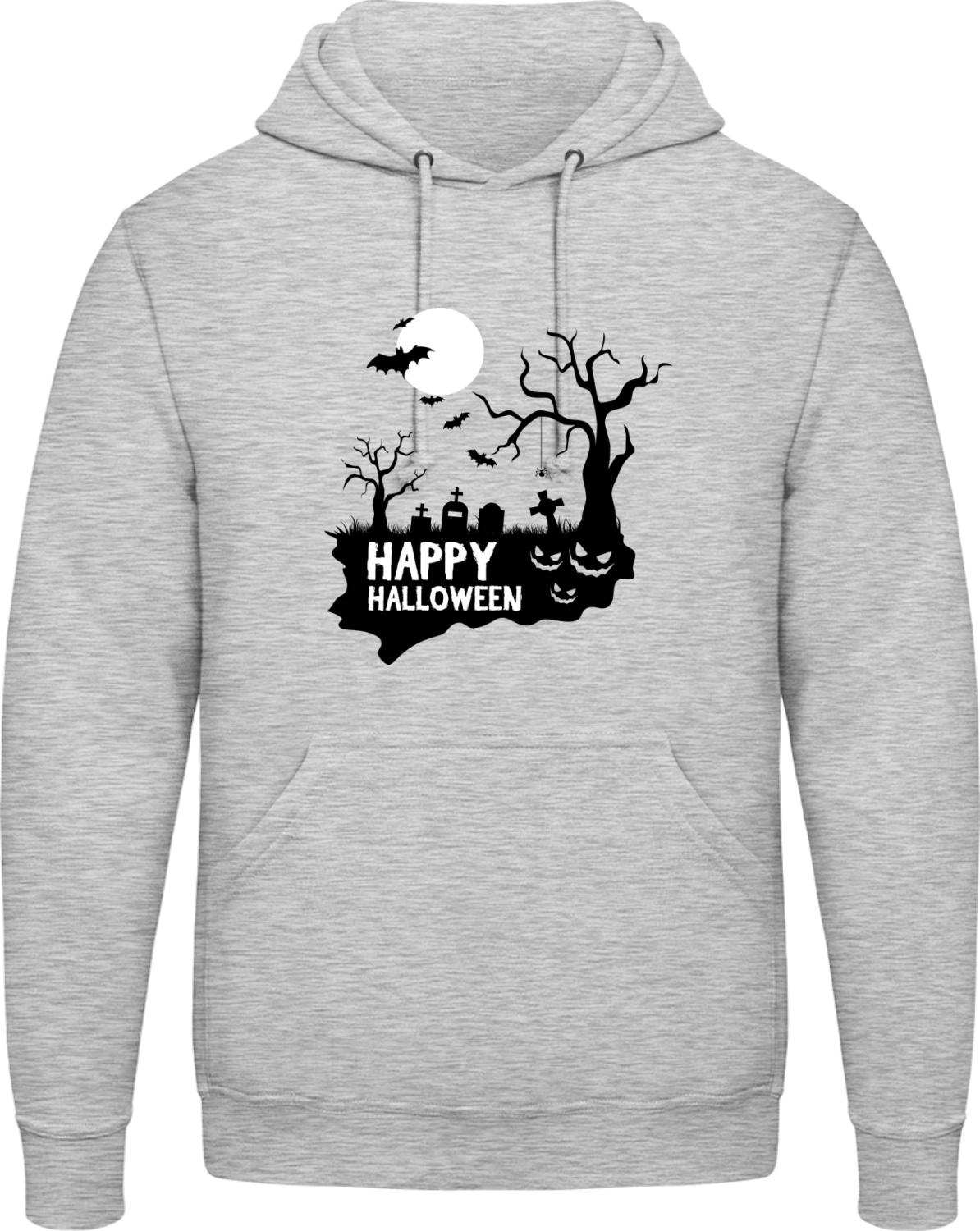 Happy Halloween Scene - Front_Heather Grey