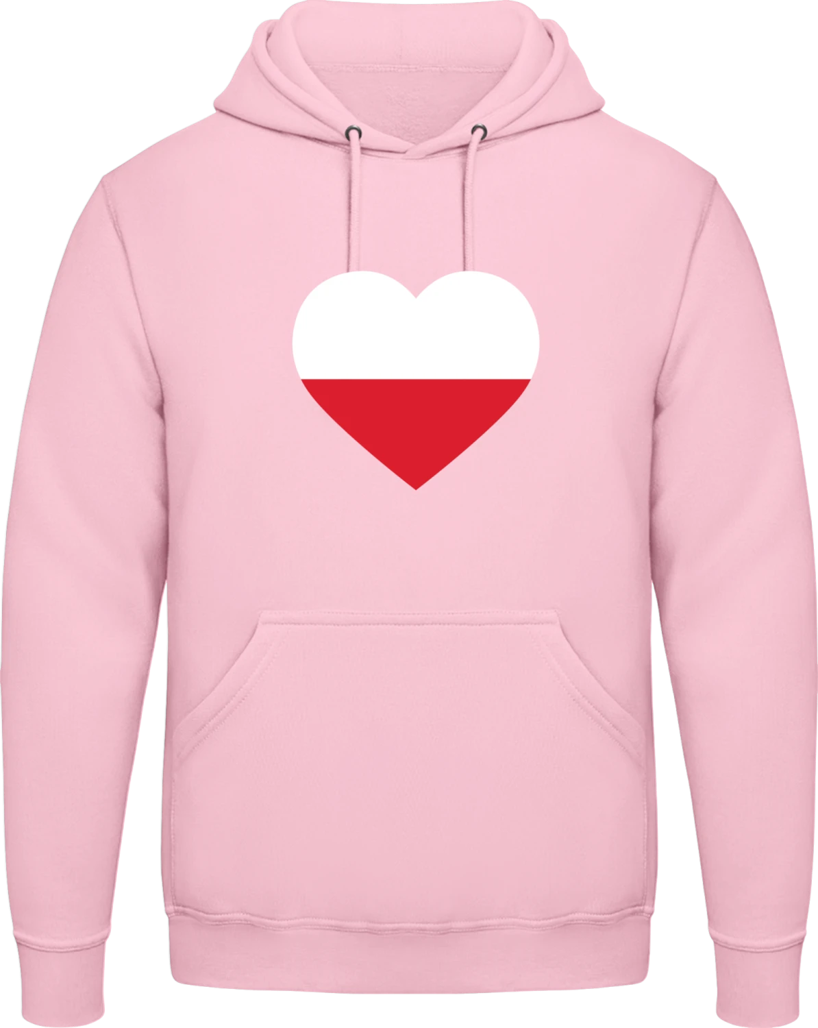 Poland Heart Flag - Baby pink AWDis man hoodie - Front