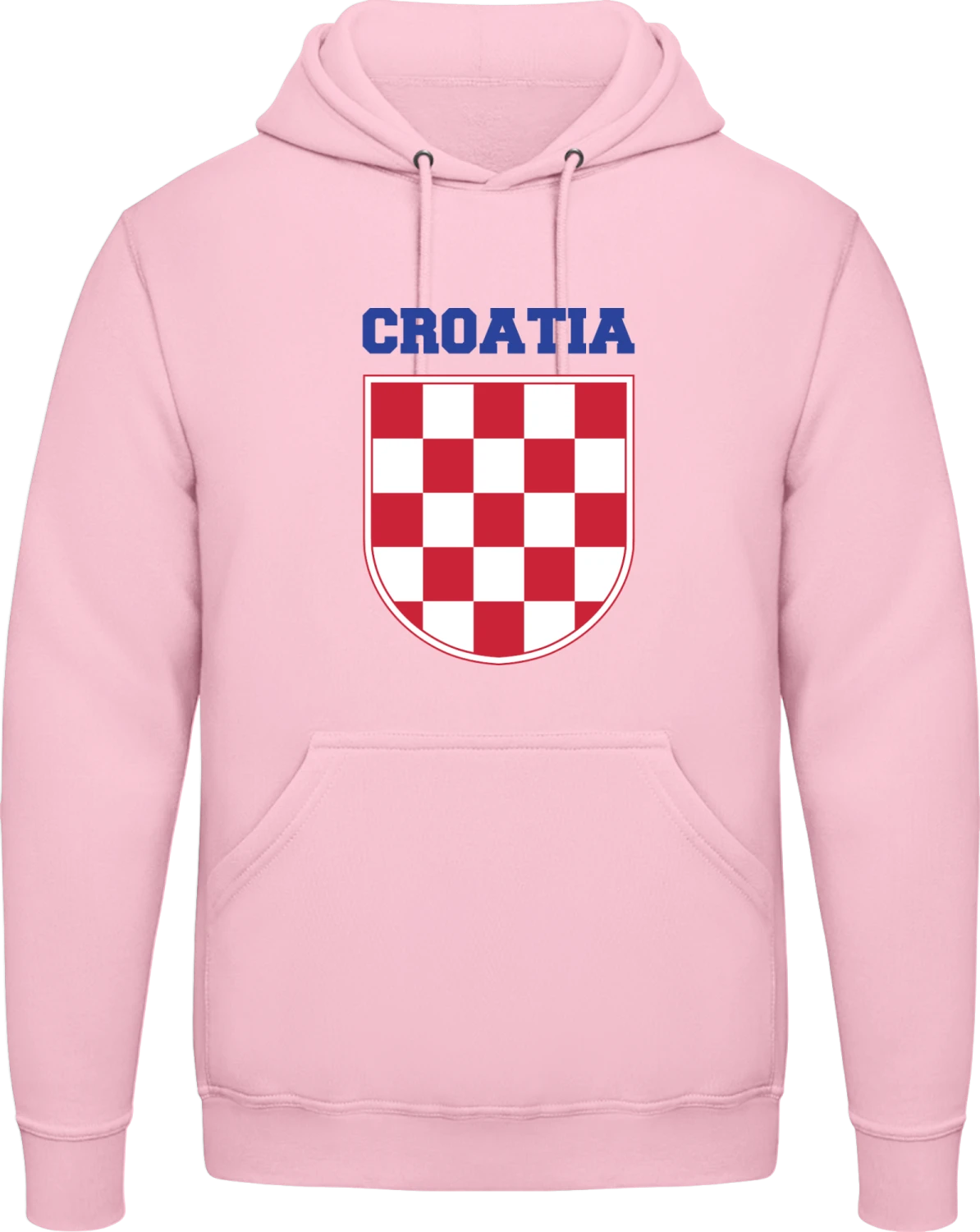 Croatia Flag Shield - Baby pink AWDis man hoodie - Front