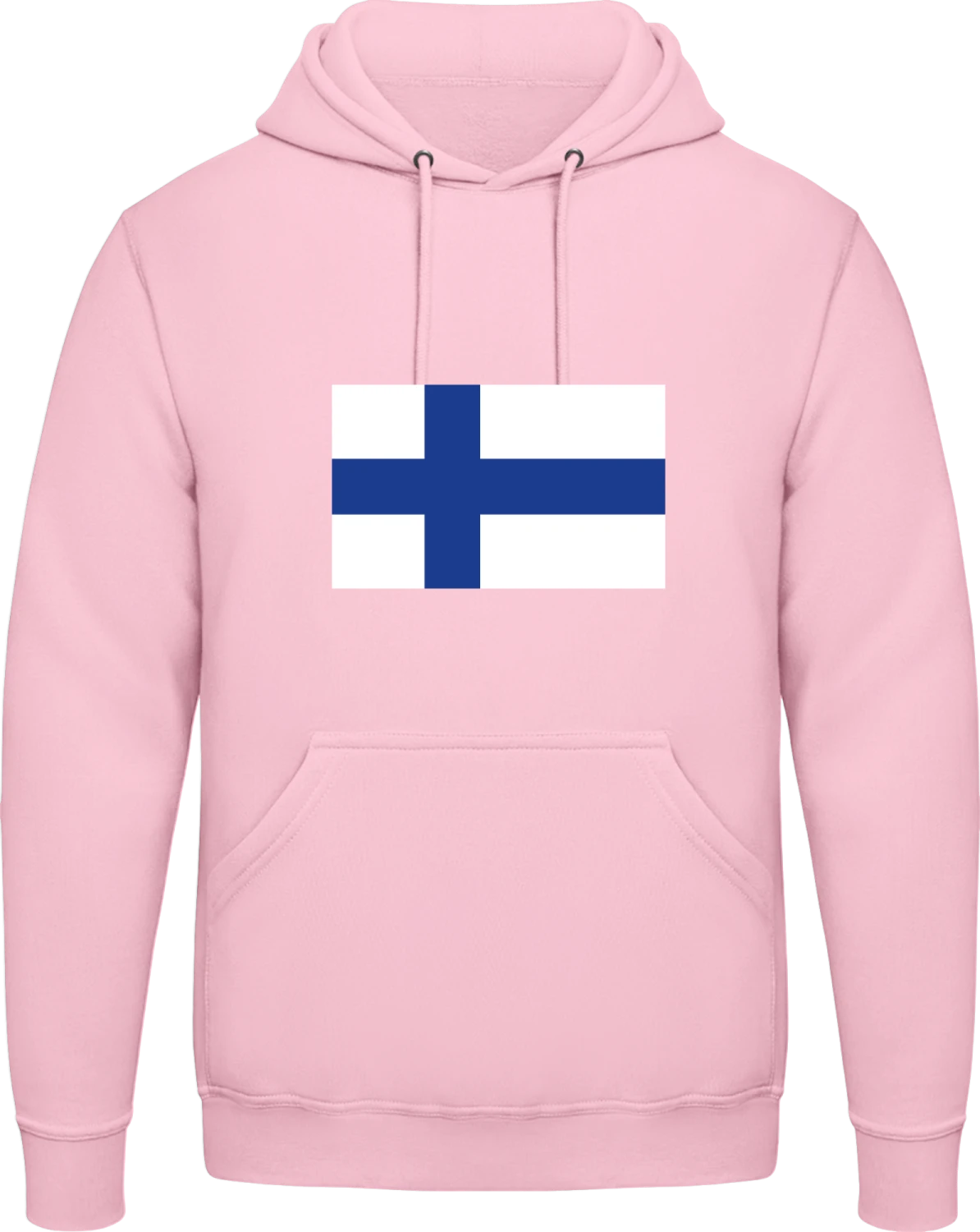 Finland Flag - Baby pink AWDis man hoodie - Front