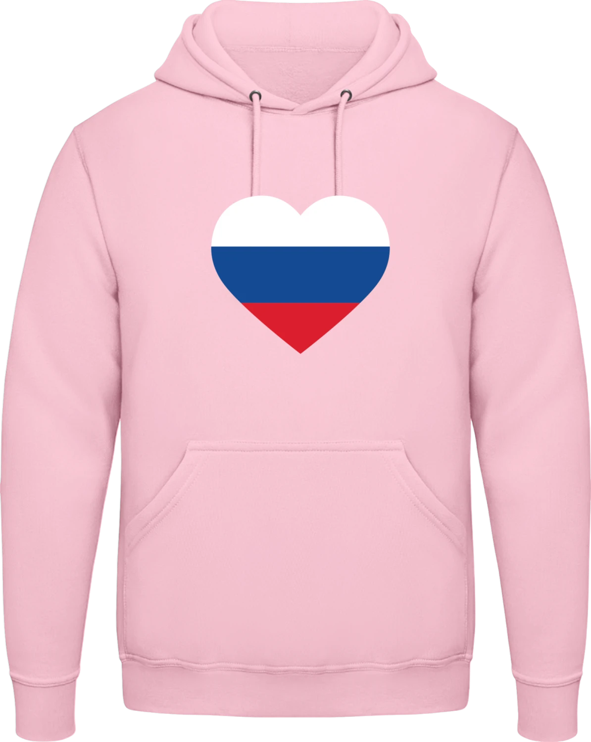 Russia Heart Flag - Baby pink AWDis man hoodie - Front