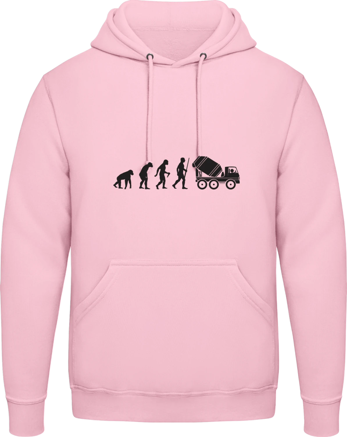 Truck Mixer Evolution - Baby pink AWDis man hoodie - Front