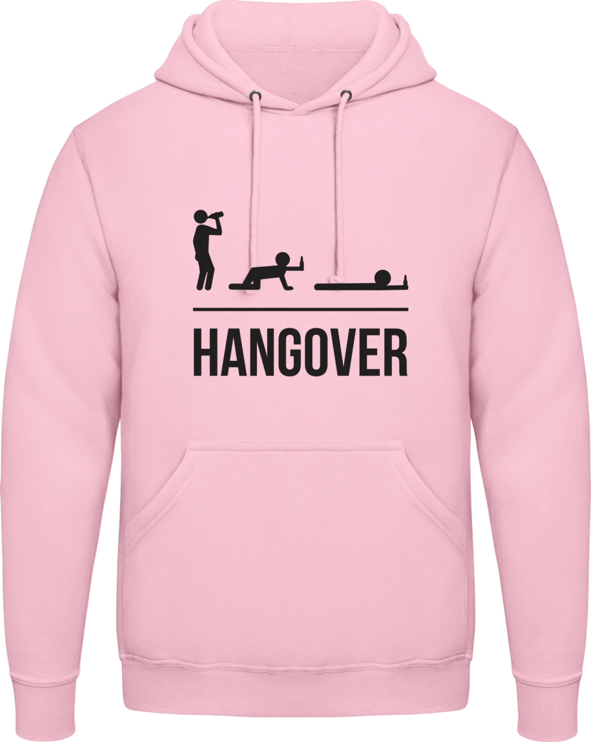 Hangover Evolution - Baby pink AWDis man hoodie - Front