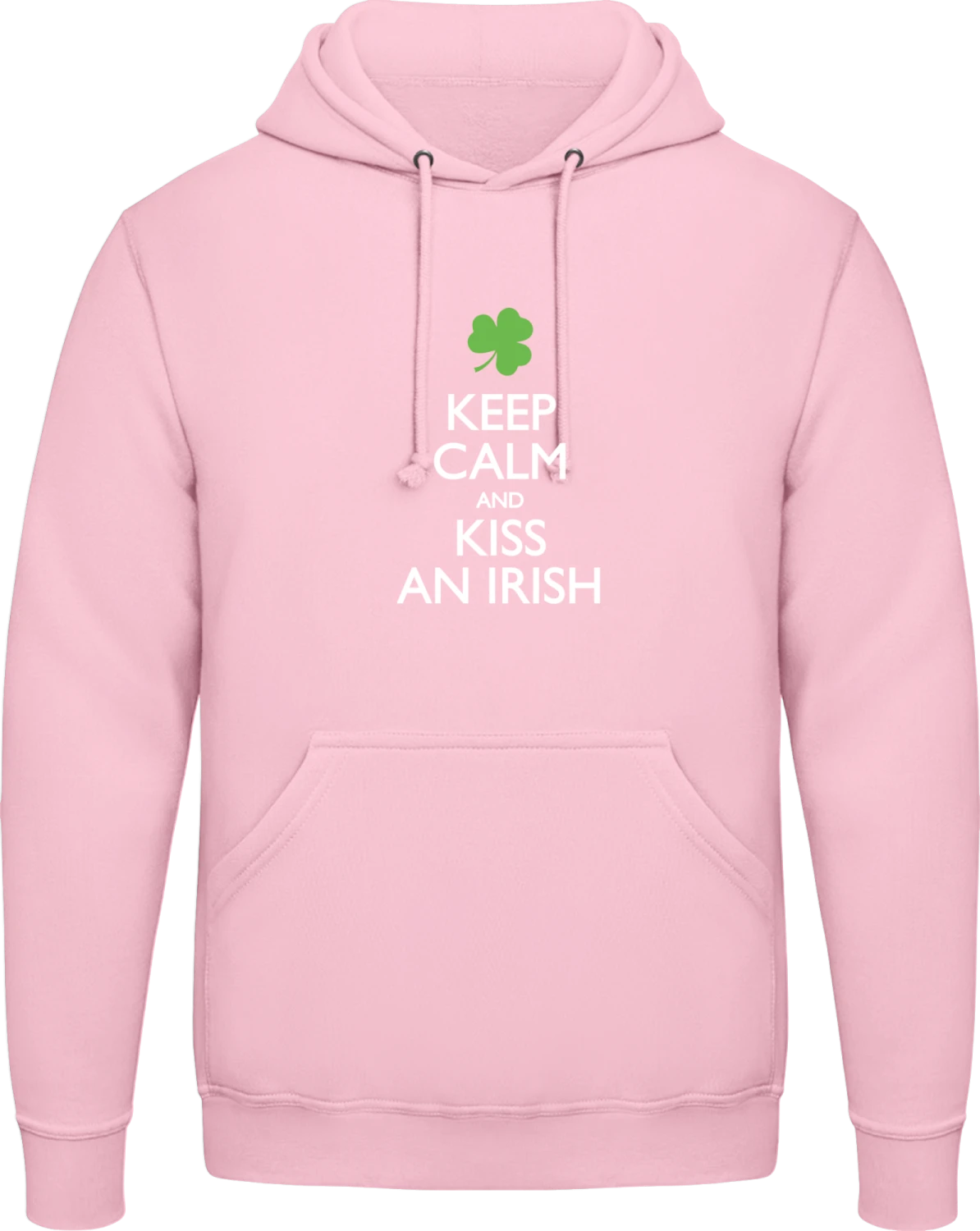 Keep Calm and Kiss an Irish - Baby pink AWDis man hoodie - Front