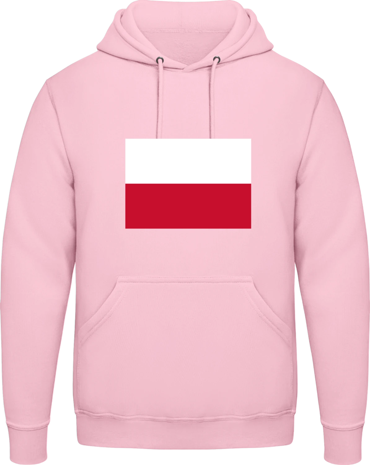 Poland Flag - Baby pink AWDis man hoodie - Front