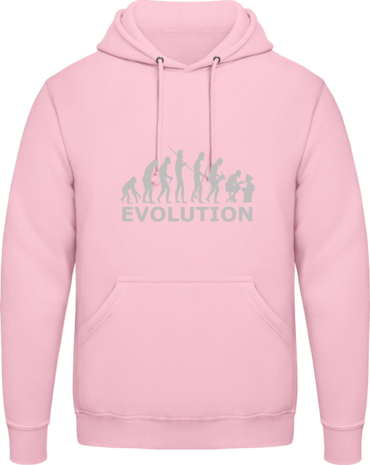 Geek Evolution Theory - Baby pink AWDis man hoodie - Front