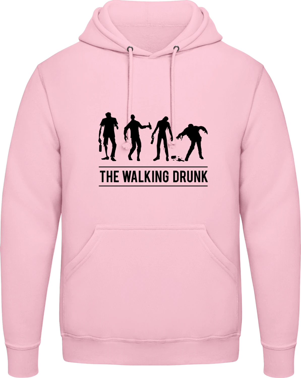 Drunk Party Zombies - Baby pink AWDis man hoodie - Front